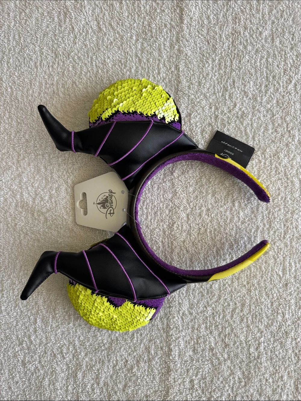 Disney Black and Purple Maleficent Reversible Sequin Horns Ears Headband